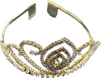 Diadem Strass gold 14x12x7cm