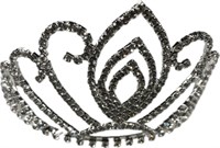 Diadem rhinestone silver 14x12x7cm