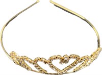 Diadeem strass goud 15x12x3cm