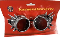 Brille Steampunk mit Stacheln silber