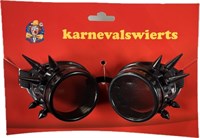 Brille Steampunk mit Stacheln schwarz