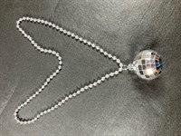 Necklace disco ball silver