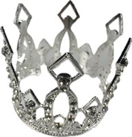 Crown with stones silver 7x6cm