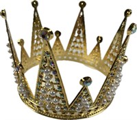 Crown with rhinestone gold 11-7cm