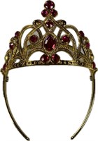 Diadem crown gold with red stones 