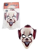 Masker Clown rood/wit