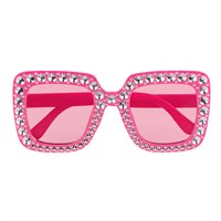 Brille pink mit Strass