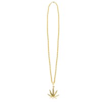 Necklace cannabis gold