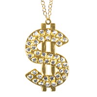 Ketting dollar goud strass