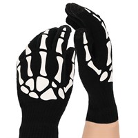 Handschuhe Skelett schwarz/weiss