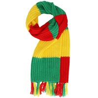 Scarf knit red/yellow/green