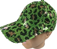 Baseball cap leo green sequins