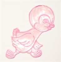 Emblem duck pink logo h. 9,5cm