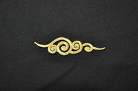 Embleem crincle goud (links) 12x3 cm