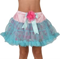 Petticoat turquoise with flowers