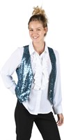 Waistcoat sequins blue ladies