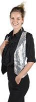 Waistcoat sequins silver ladies