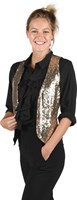 Waistcoat sequins gold ladies