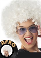 Pruik Afro wit