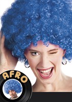 Perücke Afro blau 