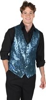 Vest pailletten blauw