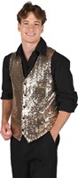 Waistcoat sequins gold