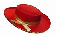 Hat Spaniard red,  (H=7 cm)size 59