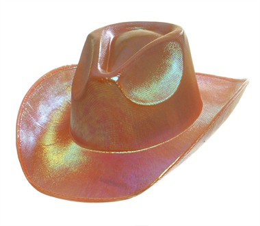 Hoed laser-cowboy oranje,  (H=11 cm)mt. 59