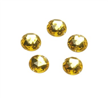 Strass circle yellow 24 pcs (10 mm)