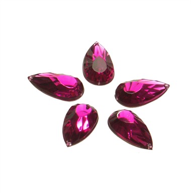 Strass drop purple 24 pcs (20 mm)