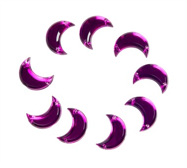 Strass moon purple 24 pcs (16 mm)