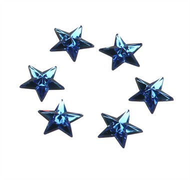 Strass star blue 24 pcs (15 mm)