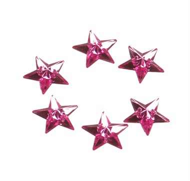 Strass star pink 24 pcs (15 mm)