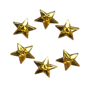 Strass star yellow 24 pcs (15 mm)