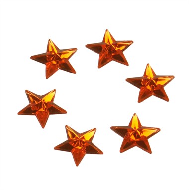 Strass star orange 24 pcs (15 mm)