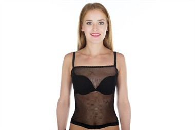 Top netstof zwart one size