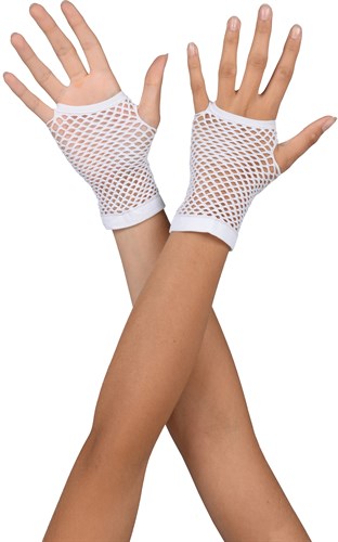 Net gloves short white