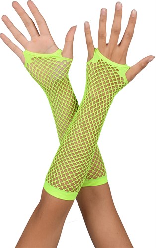 Net gloves neon green