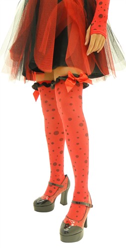 Stockings ladybird red/black