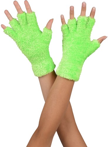 Halve vinger handschoenen softly fluor groen