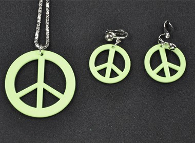 Peace Neckles+Earrings green