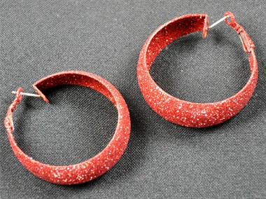 oorbellen glitter rood