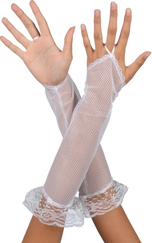 Network fingerless long gloves