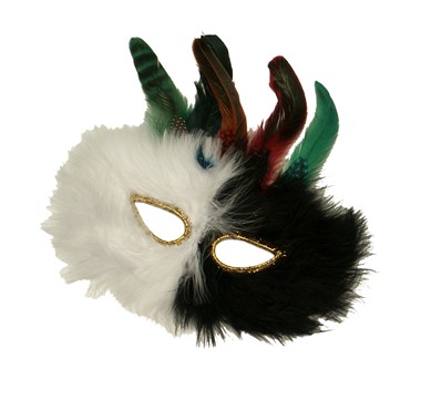 Feather mask black/white