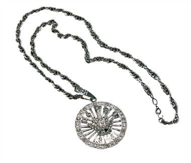 Necklace with crown, silver (crown Ø=5,5 cm)