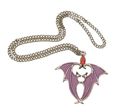 Ketting Vleermuis paars halloween (9x8 cm)