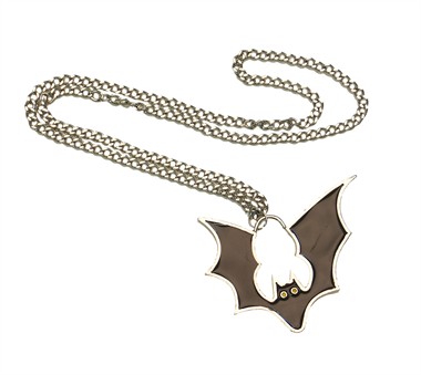 Kette Fledermaus schwarz Halloween (9x6 cm)