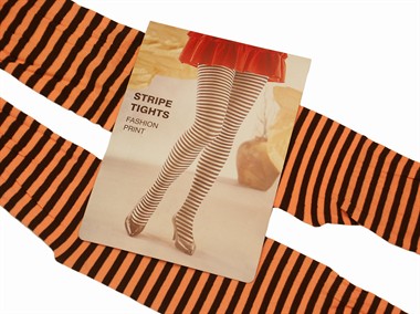 Panty oranje/zwart, one size