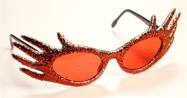 Glitter-bril star rood