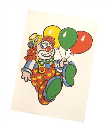 Raamsticker clown 3 ballons (20x15 cm)